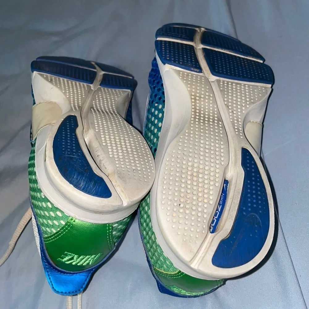 Blue green Nike zoom rare net swoosh non slip sneaker run athletics sports walk